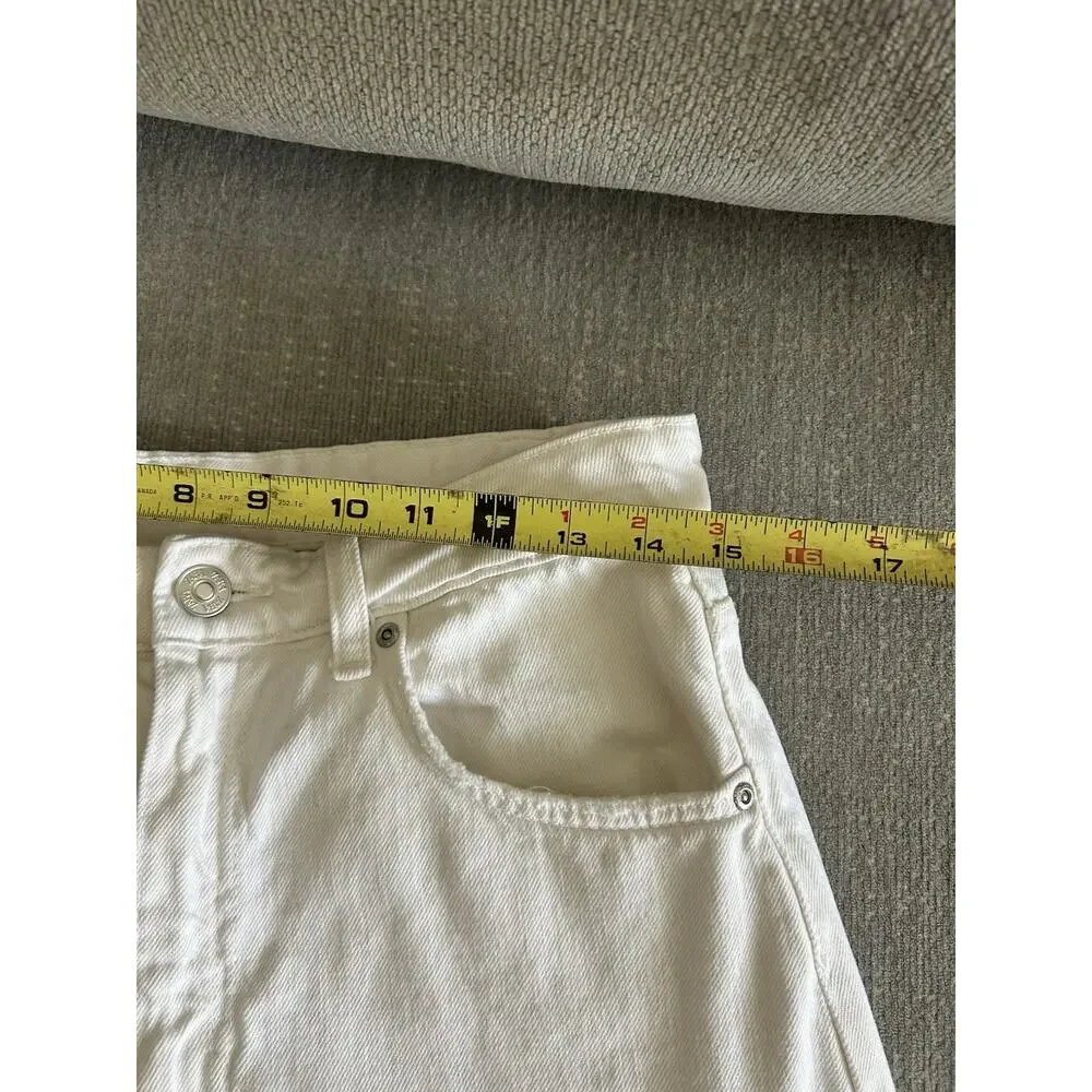 ZARA Barrel Jeans White Wide Leg Size 6 Baggy Boho - Picture 4 of 10